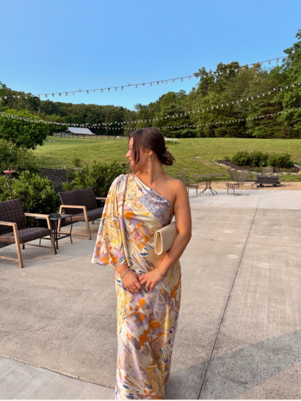 Mandira Wirk One-Shoulder Printed Maxi Dress from Anthropologie